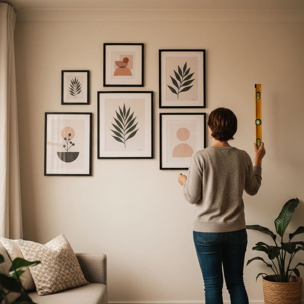 Artist creating wall art designs