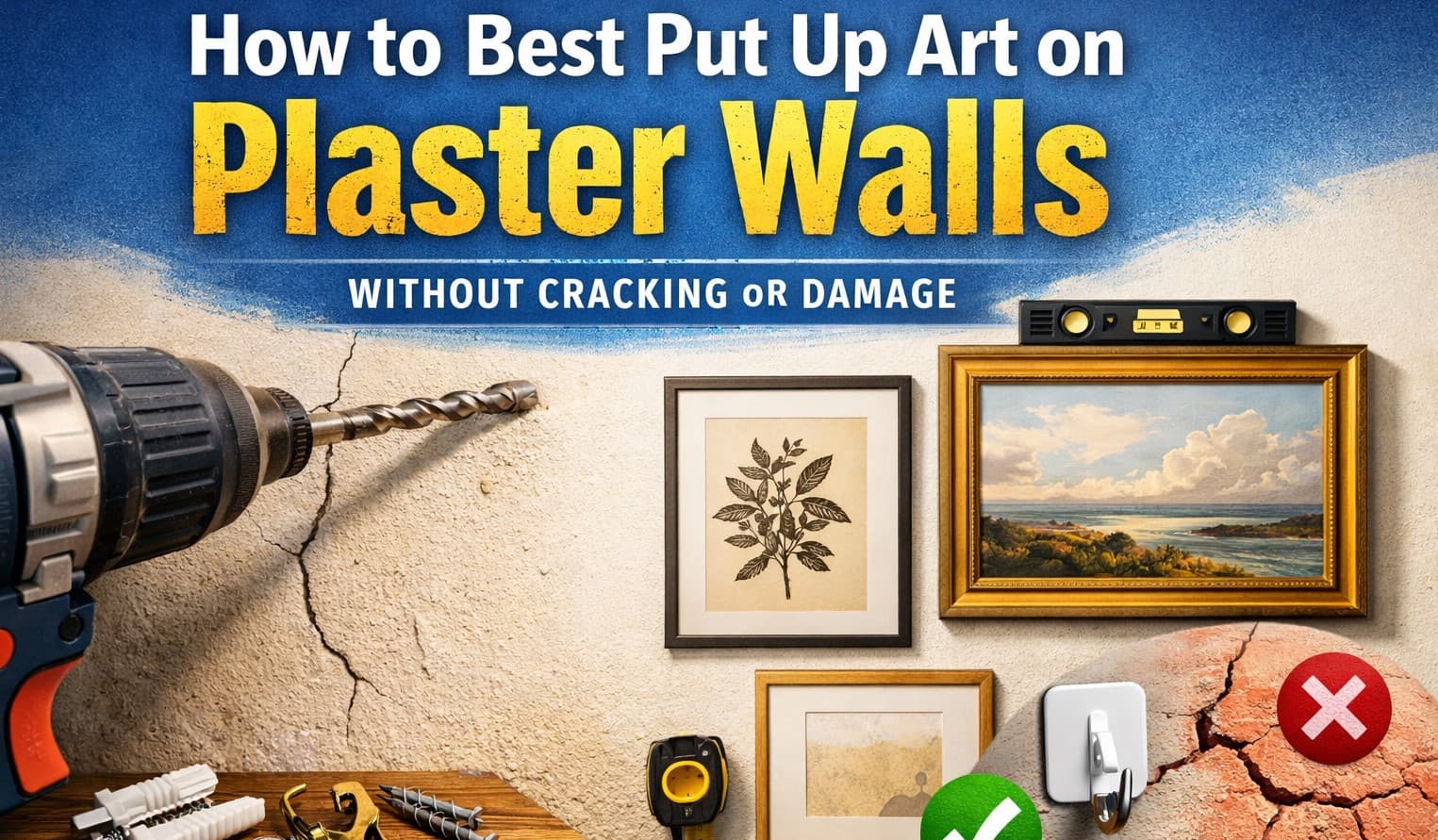 How to Best Put Up Art on Plaster Walls (Without Cracking or Damage)