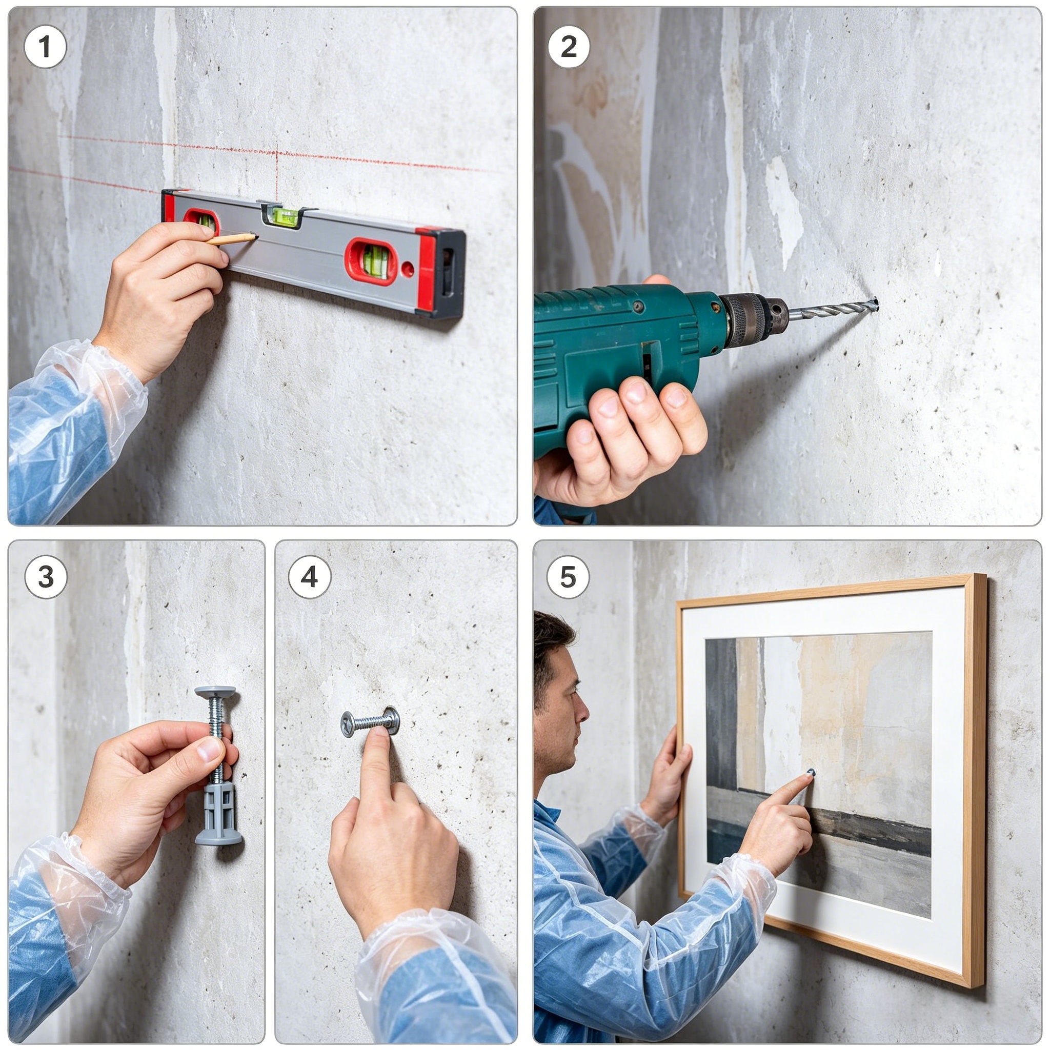 Steps for Hanging Art on a Concrete Wall