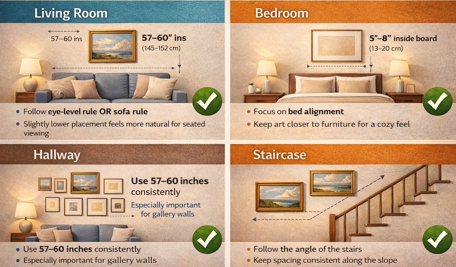 How High to Hang Wall Art in Different Rooms